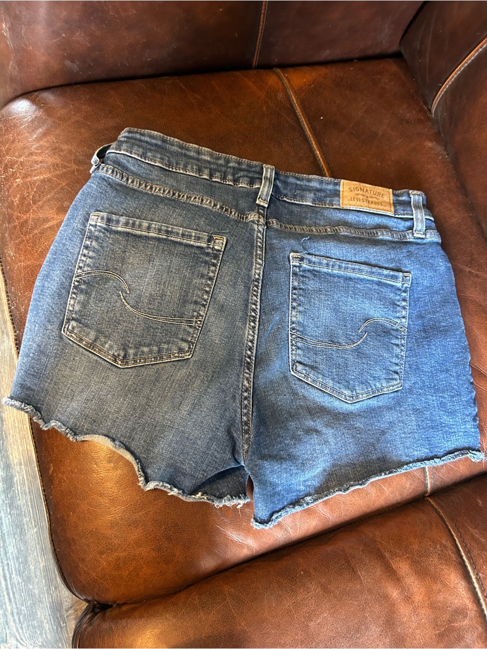 Signature by Levi Strauss Women's Blue Denim Cutoff Shorts